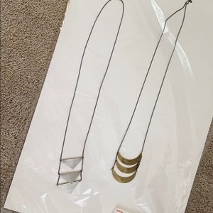Ax + Apple long geometric necklaces (two for one!)